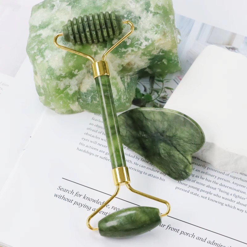 Jade Roller Stone - Jade Spike Roller & Gua Sha