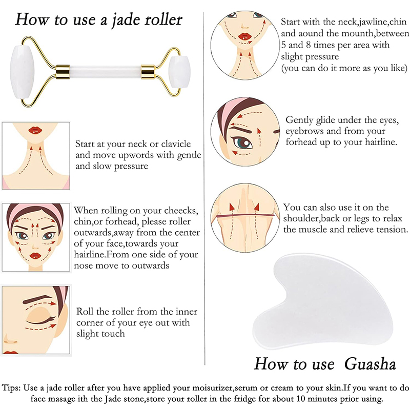 Natural Jade Roller Face Gua S - đánh giá và giá Jade Roller Stone
